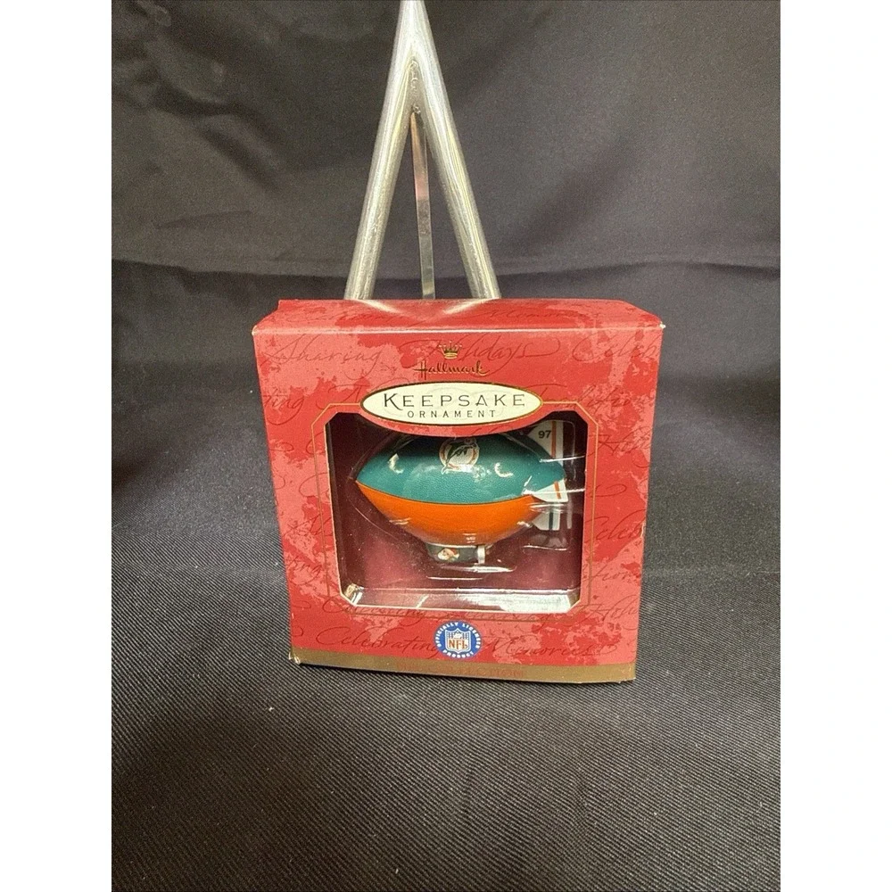 Hallmark Keepsake Ornament NFL 1997 Miami Dolphins Blimp Vintage QXI6245